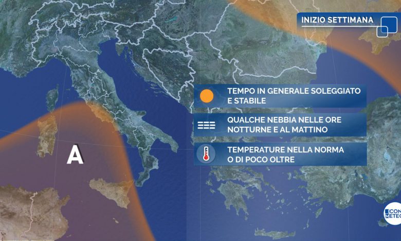 Tempo stabile anche a inizio settimana