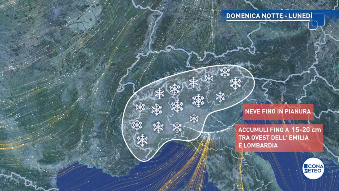 neve meteo lunedì