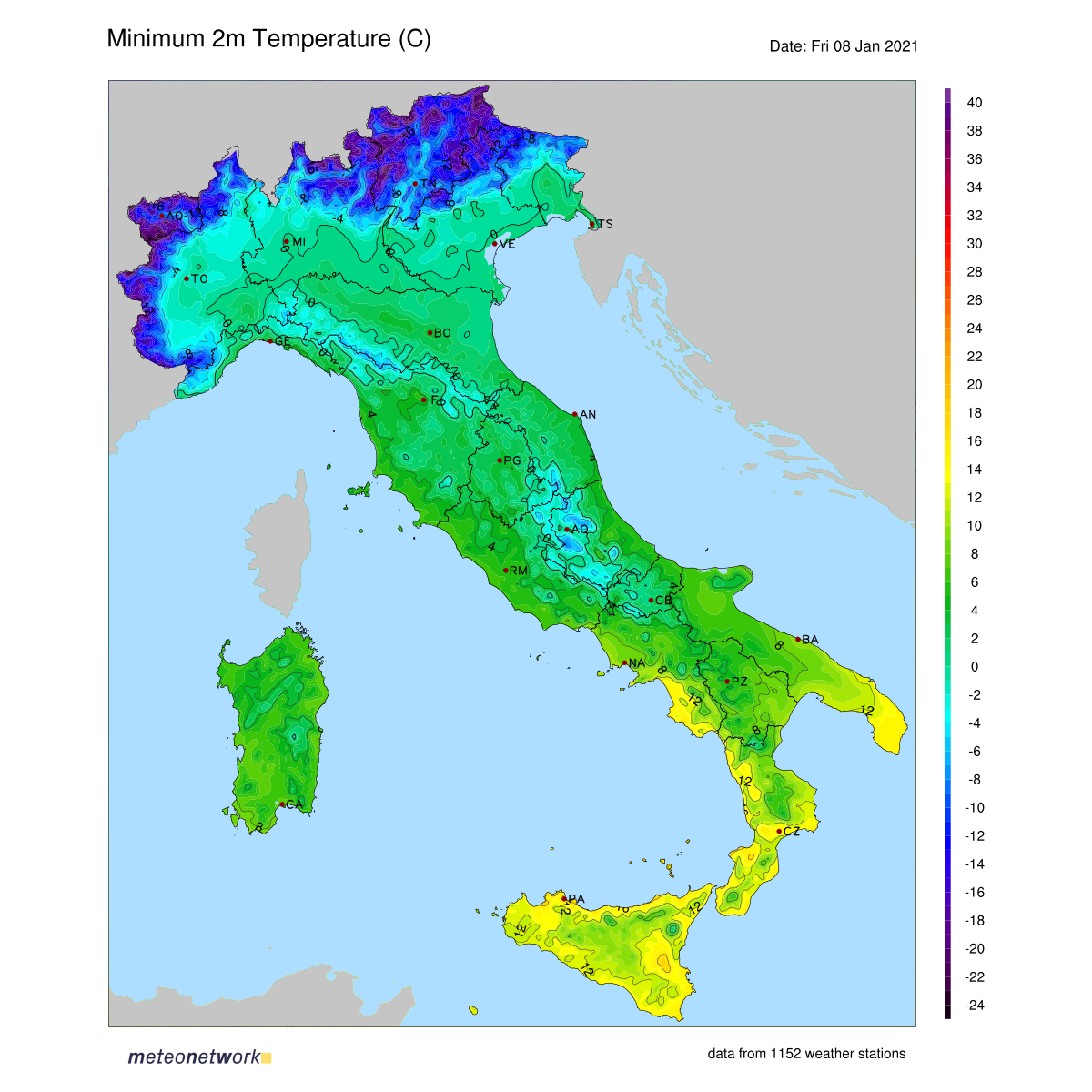 freddo 8 gennaio