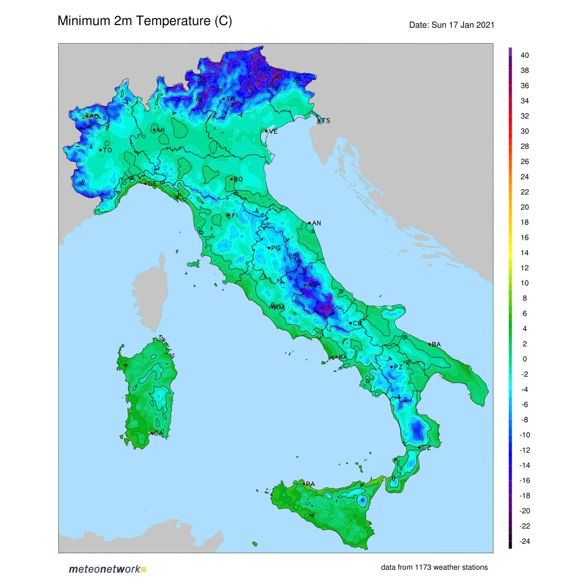 freddo 17 gennaio