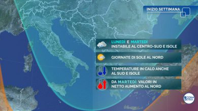 Photo of Oggi qualche pioggia e CALDO ANOMALO in attenuazione all’estremo Sud