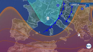 Photo of Meteo, lunedì INTENSA perturbazione: le zone a rischio forte MALTEMPO