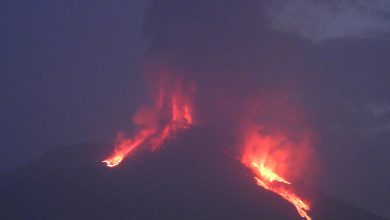 Photo of ETNA, altra notte di fuoco: DOPPIA COLATA lavica e una NUBE di 9 KM! Le immagini