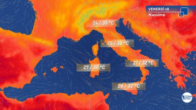 Photo of WEEKEND, temporali e aria fresca al Centro-Sud: entro domenica 10 GRADI in meno