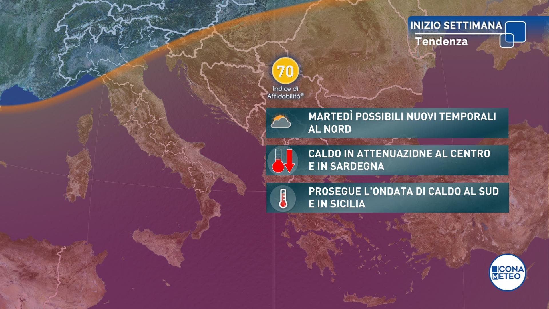 meteo agosto inizio settimana