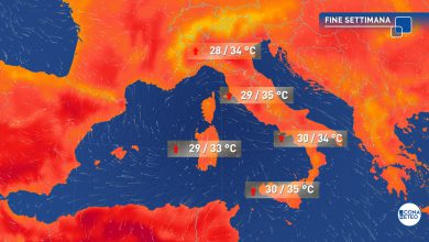 Photo of Possibile nuova (breve) ONDATA DI CALDO al SUD, al NORD atteso PEGGIORAMENTO. Le tempistiche