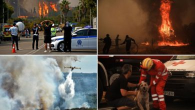 Photo of CALDO estremo e INCENDI in GRECIA: fiamme fino alla periferia di Atene