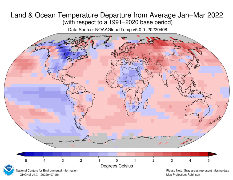 riscaldamento globale marzo 2022
