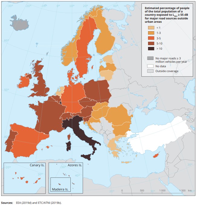 inquinamento acustico europa