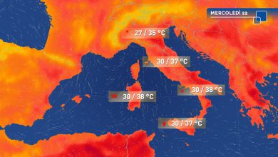 Photo of Meteo: aumenta il caldo al Centro-Sud, picchi fino a 38°C. Pioggia al Nord