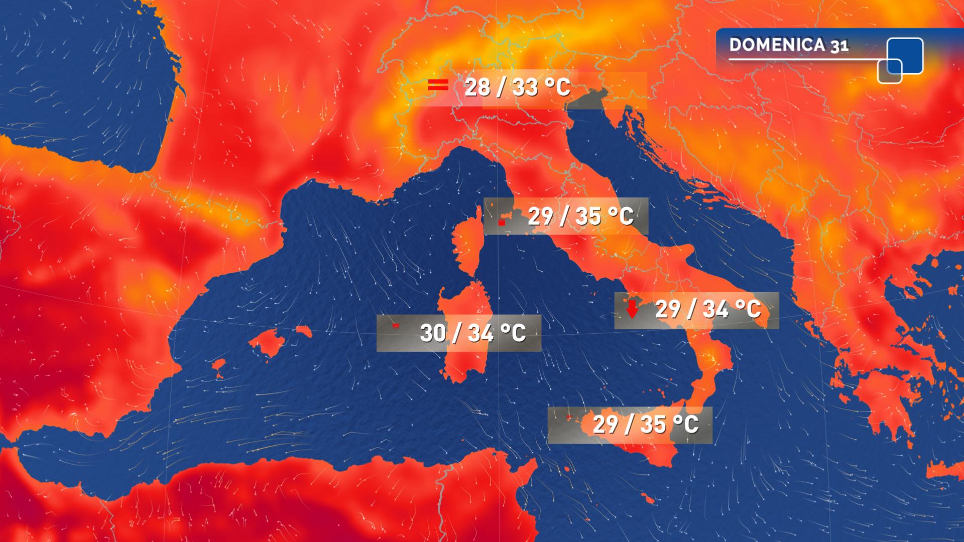meteo agosto caldo