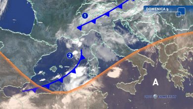 Photo of Meteo: pioggia al Nord e Centro. Lunedì non esclusi forti temporali al Sud