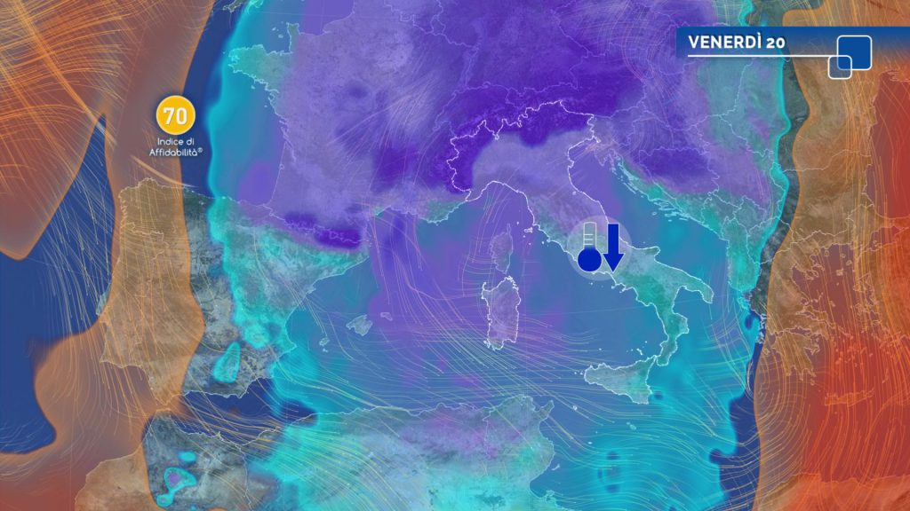 La settimana centrale di gennaio sarà caratterizzata dall'arrivo dell'inverno, con vento freddo e neve in arrivo fin verso quote di pianura