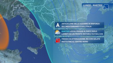 Photo of Meteo, anticiclone e clima meno freddo. Martedì poche piogge: ecco dove