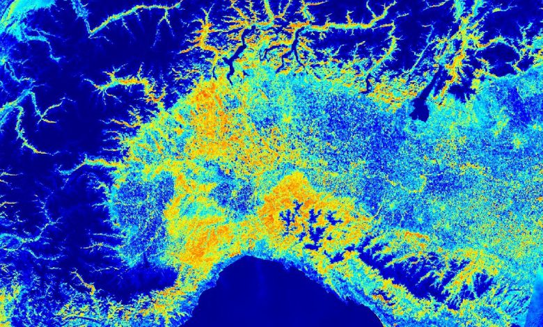 Siccità: lo stress idrico della vegetazione al Nord-Ovest ad inizio febbraio 2023. Fonte Sentinel-2