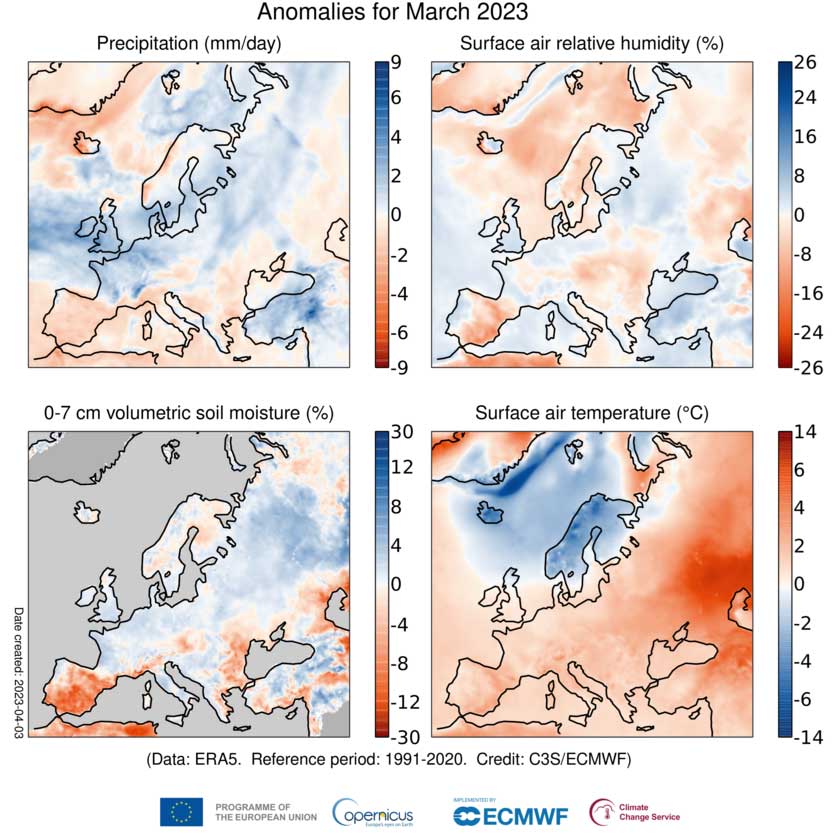 marzo 2023 caldo riscaldamento globale