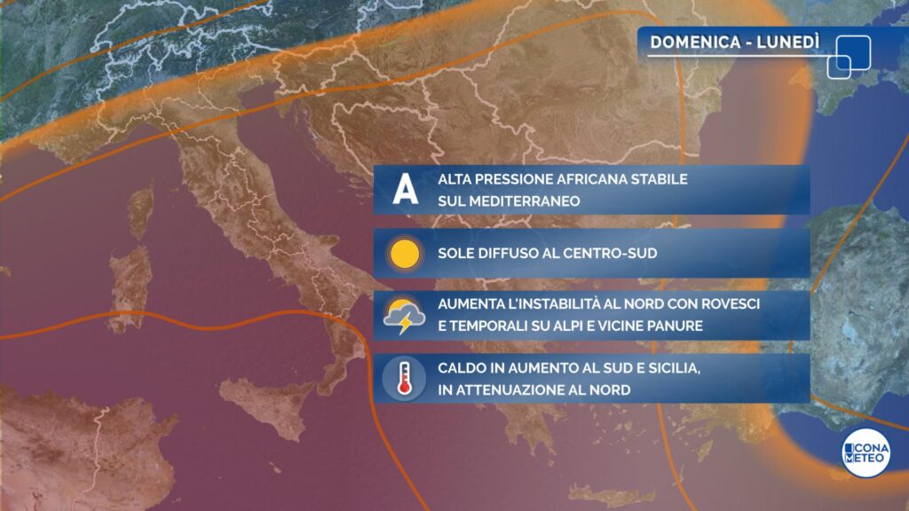 previsioni domenica 1 e lunedì 2 giugno