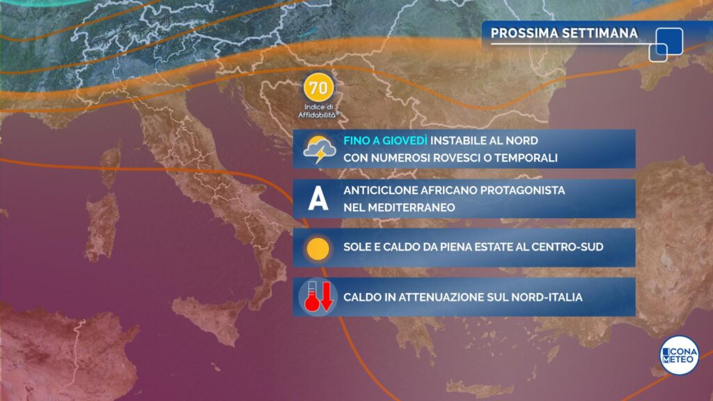 previsioni settimana 2-7 giugno