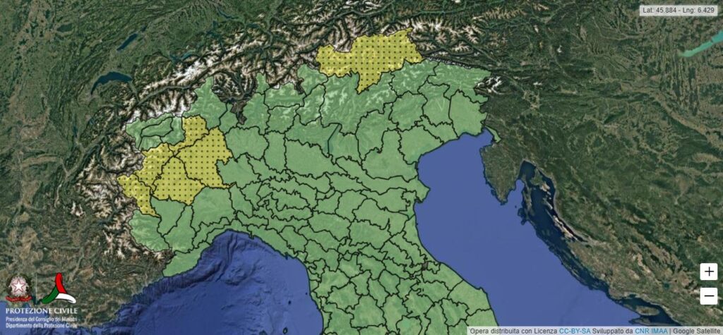 allerta temporali grandine