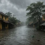 piogge forti, alluvioni e inondazioni in Vietnam