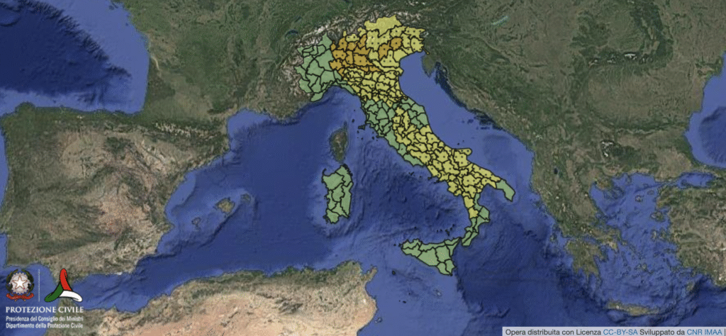 allerta Protezione Civile 8 luglio 2025