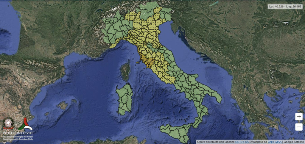 allerta protezione civile 13 luglio 2025
