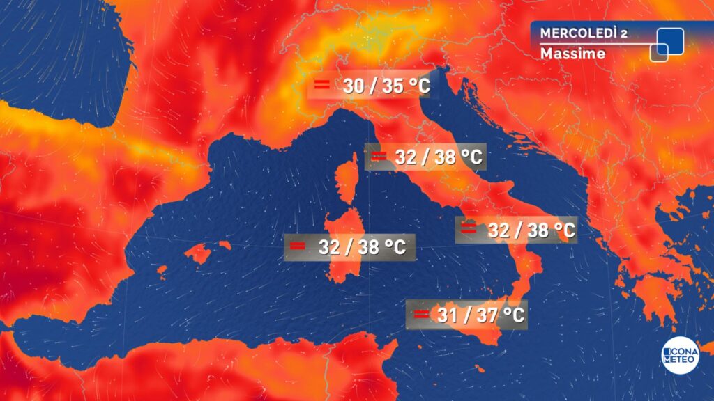 previsioni meteo caldo bollino rosso roma e milano