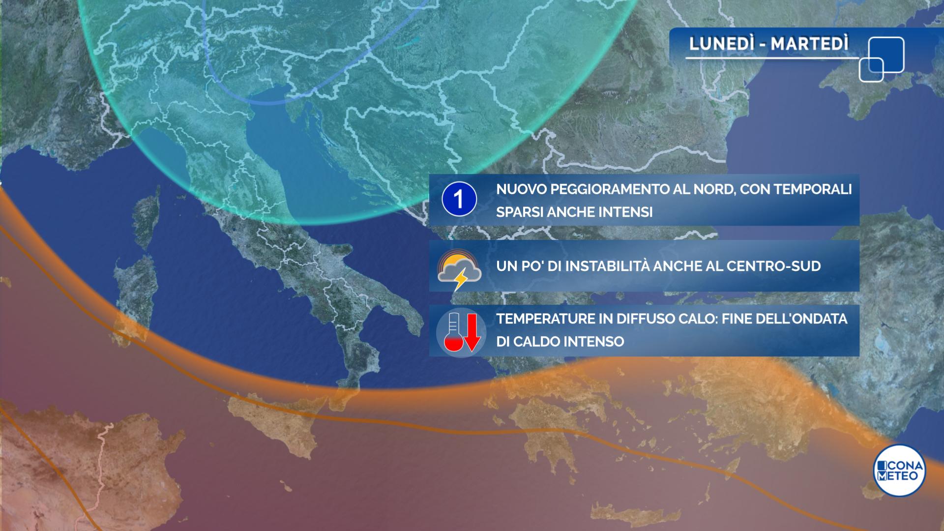 meteo domani temporali nubifragi grandine allerta