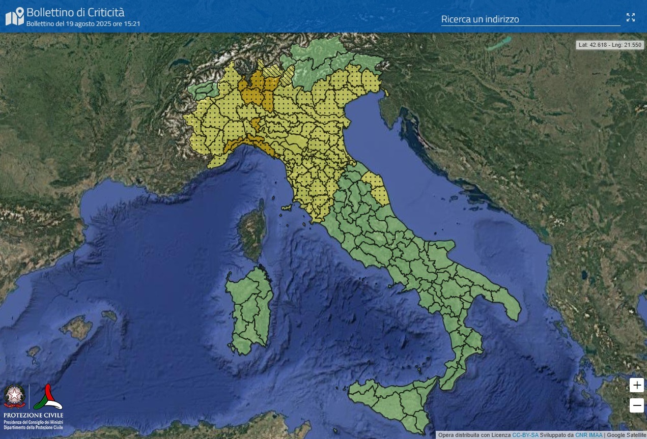 maltempo - allerta meteo 20 agosto 2025