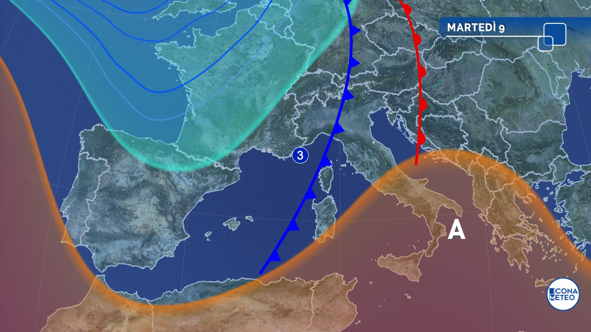maltempo previsioni meteo martedì