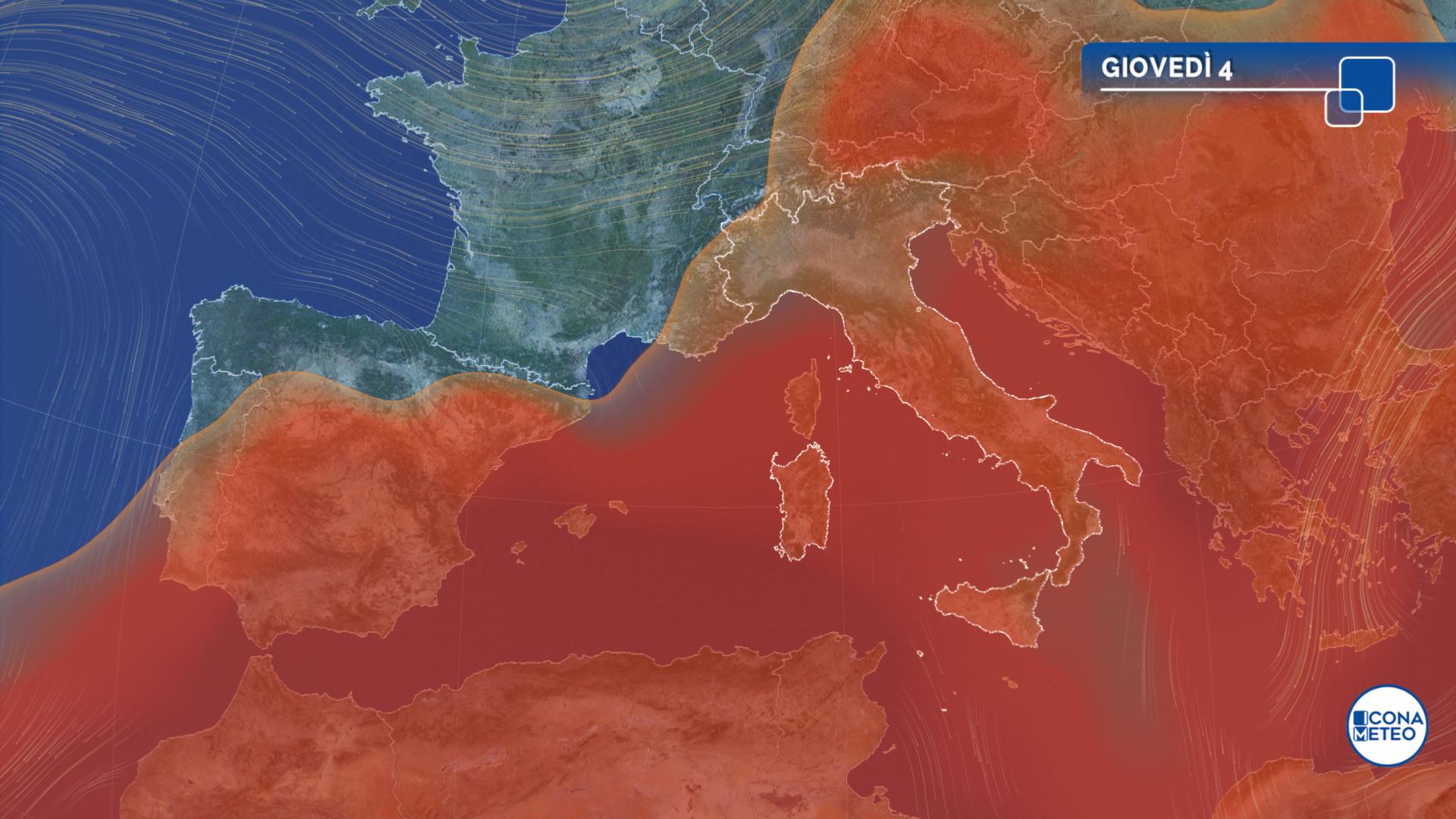 previsioni meteo italia caldo africano