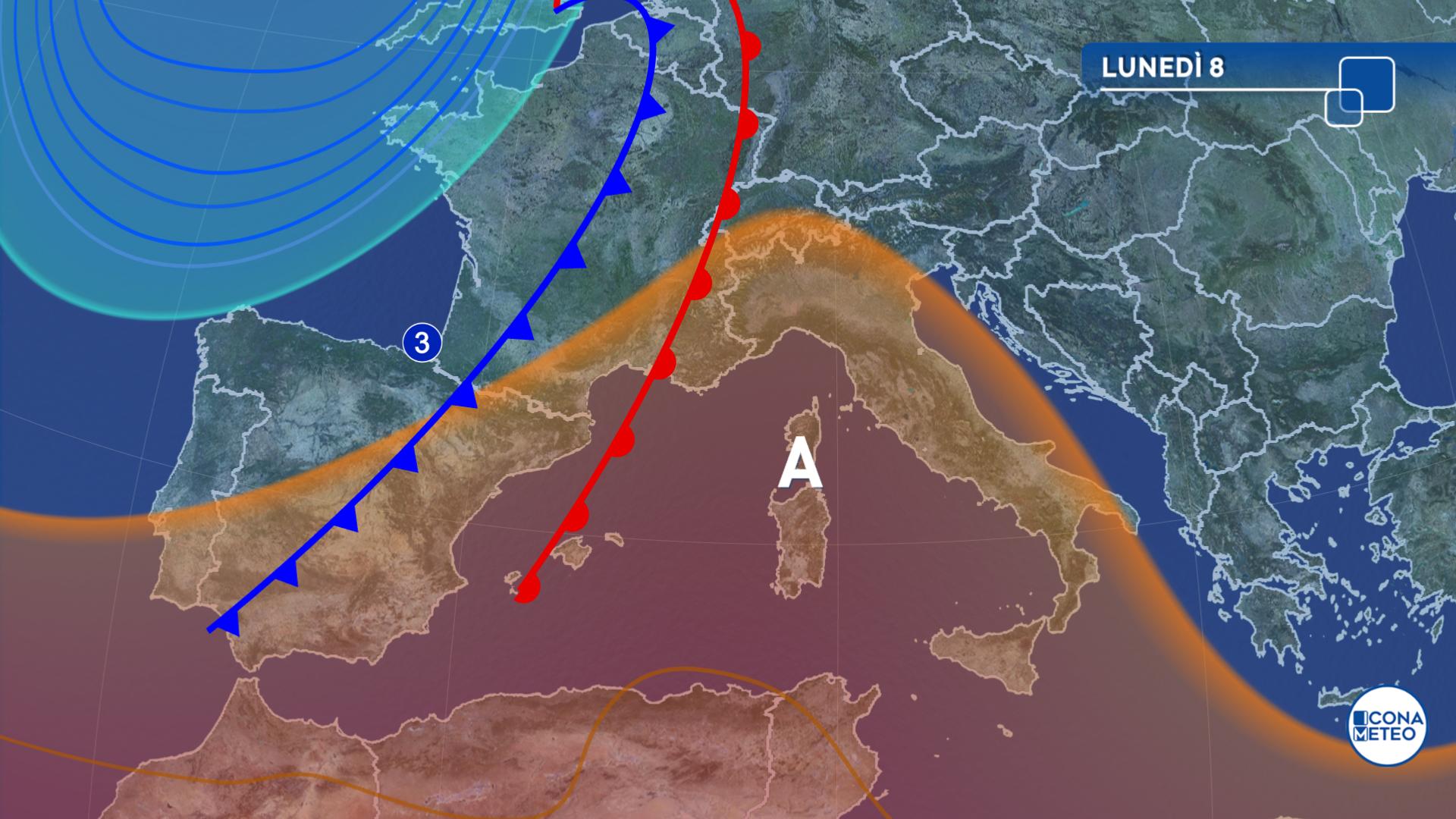 meteo domani lunedi 8 settembre maltempo