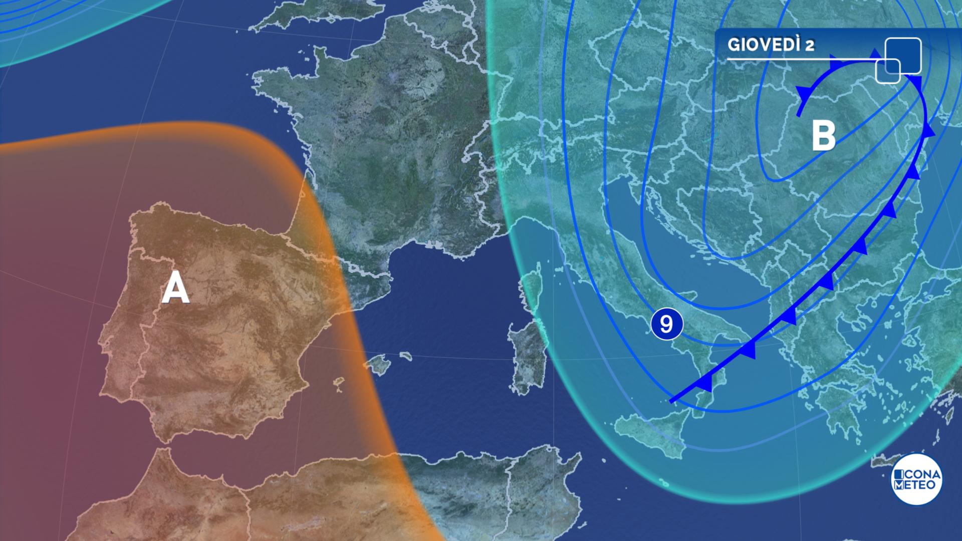 meteo domani maltempo burrasca 2 ottobre