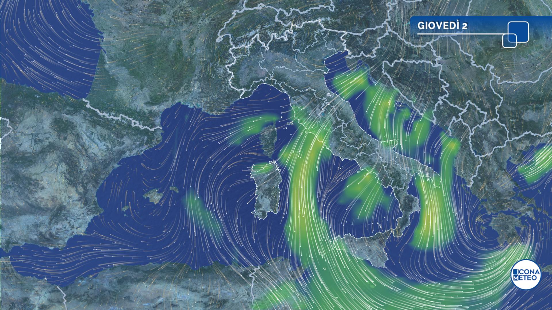 meteo domani maltempo burrasca 2 ottobre