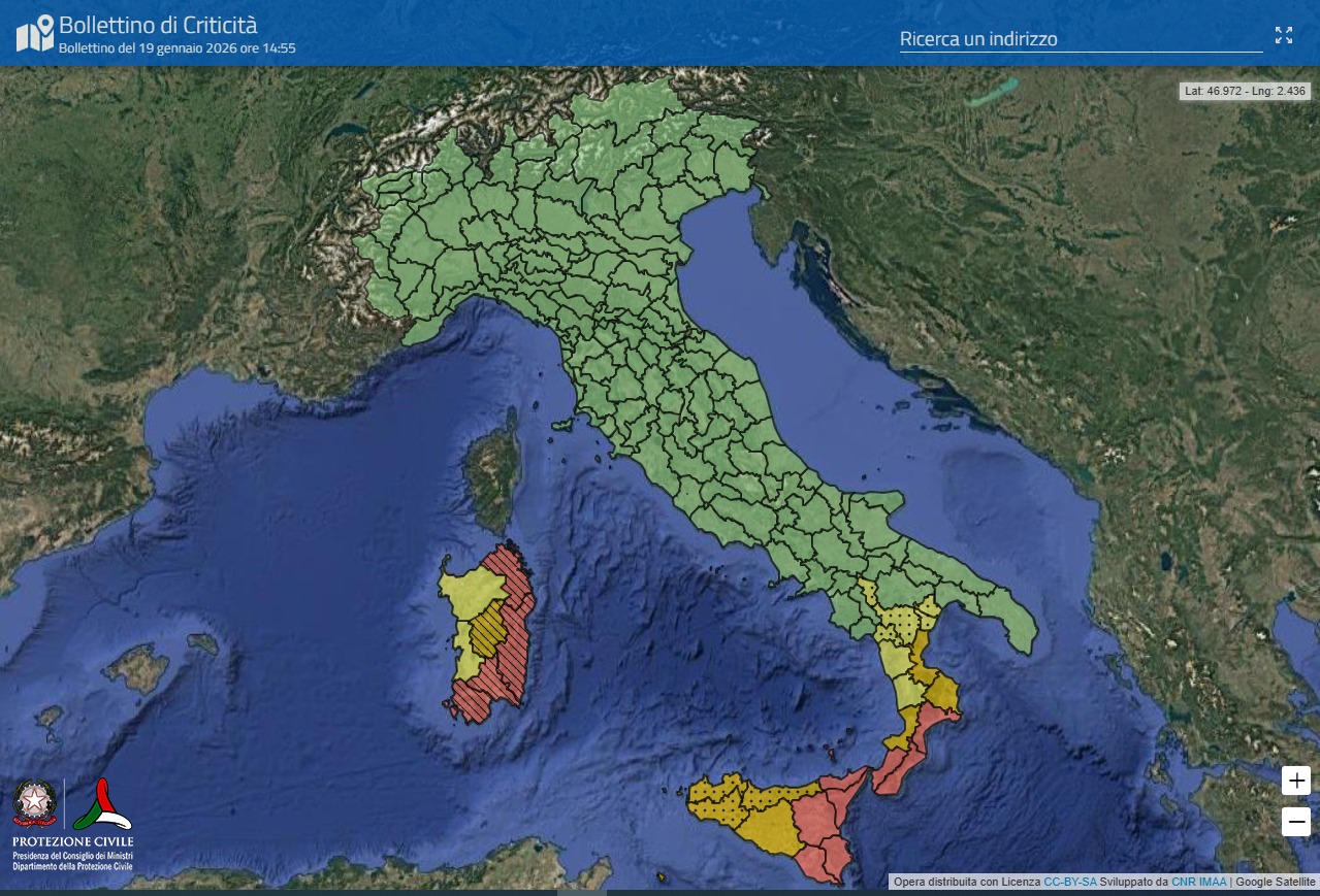 allerta meteo oggi 20 gennaio