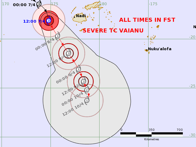 Photo of Il ciclone tropicale Vaianu intensifica a categoria 3 vicino alle Fiji